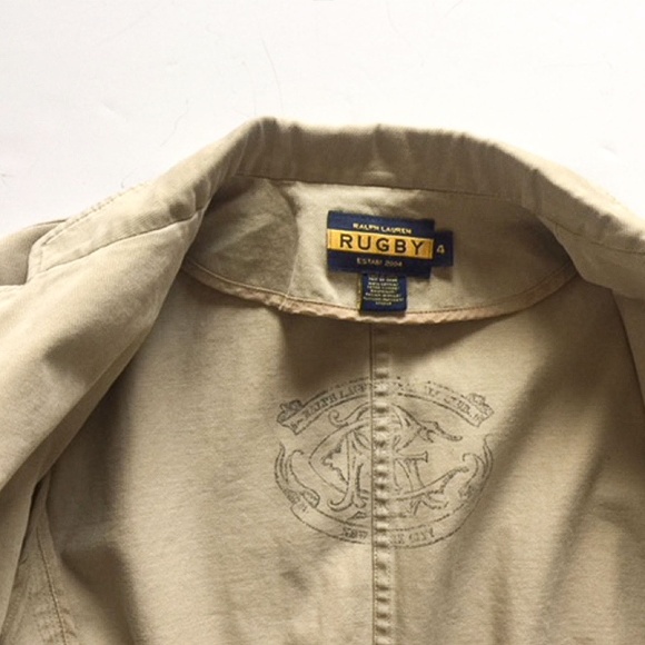 RALPH LAUREN RUGBY - Khaki Cotton Blazer - Picture 4 of 4